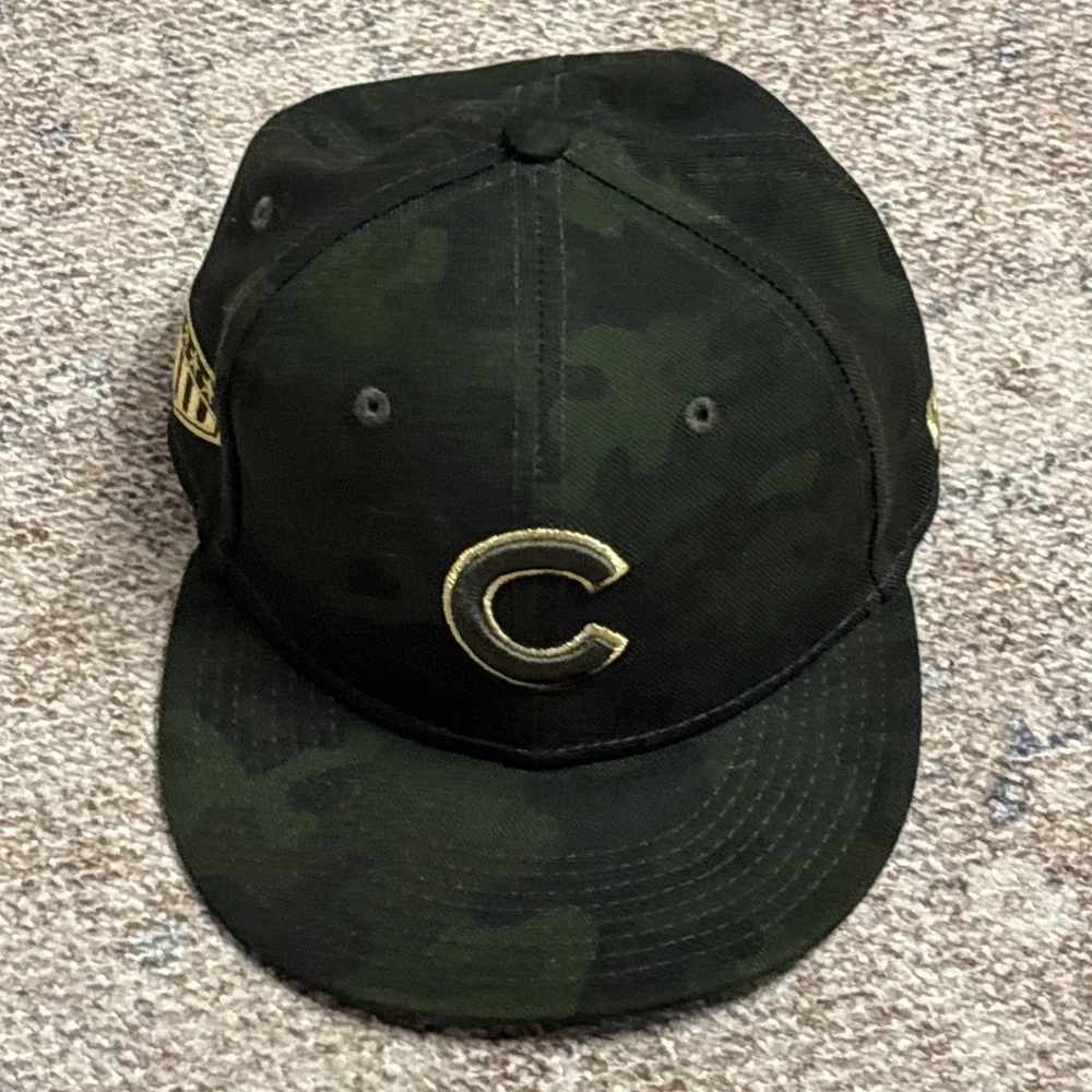 Official‎ MLB 2019 Chicago Cubs Memorial Day New Era 59FIFTY Fitted Hat 6 3/4